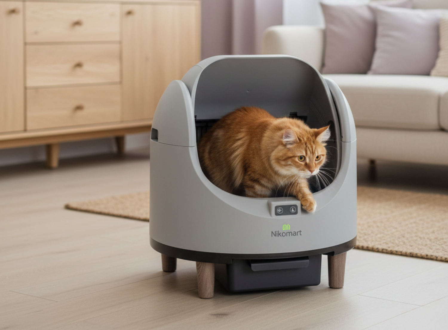 Open top automatic litter box